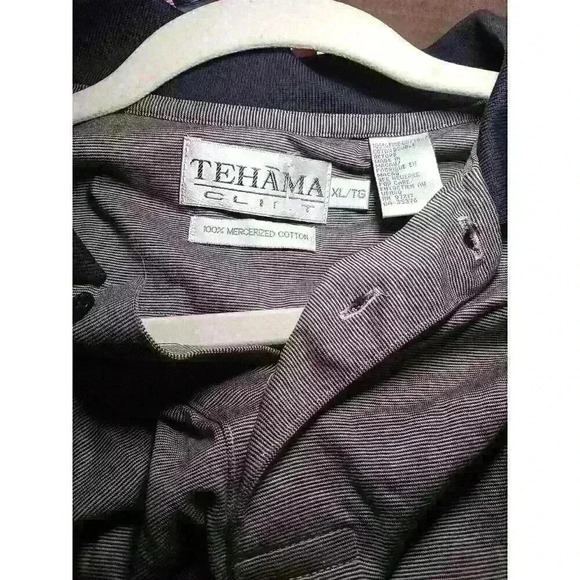 Tehama Clint Blue Striped Golf short-sleeved‎ polo shirt size XL Pristine Cond - Picture 5 of 5